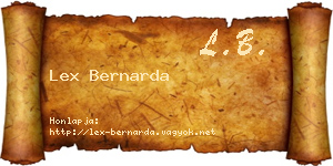 Lex Bernarda névjegykártya